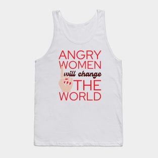 Angry Women Will Change The World Red Nail Polish Design Tank Top